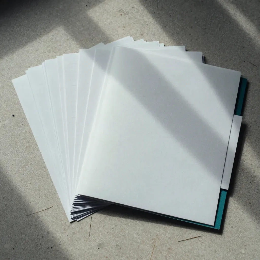 Overhead Ontario survey kit with slips, report sleeve and divider on travertine